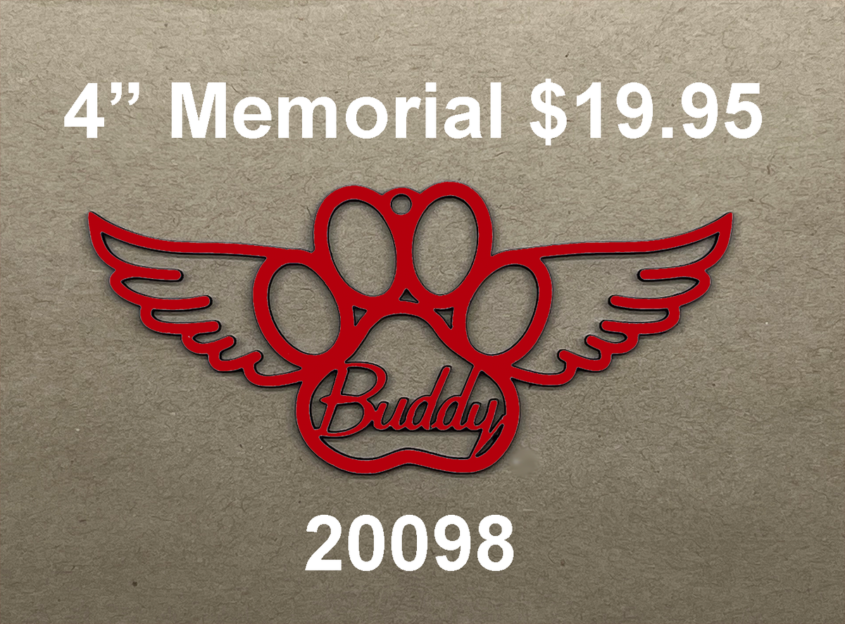 20098 Memorial Paw with Wings Xmas ORNAMENT