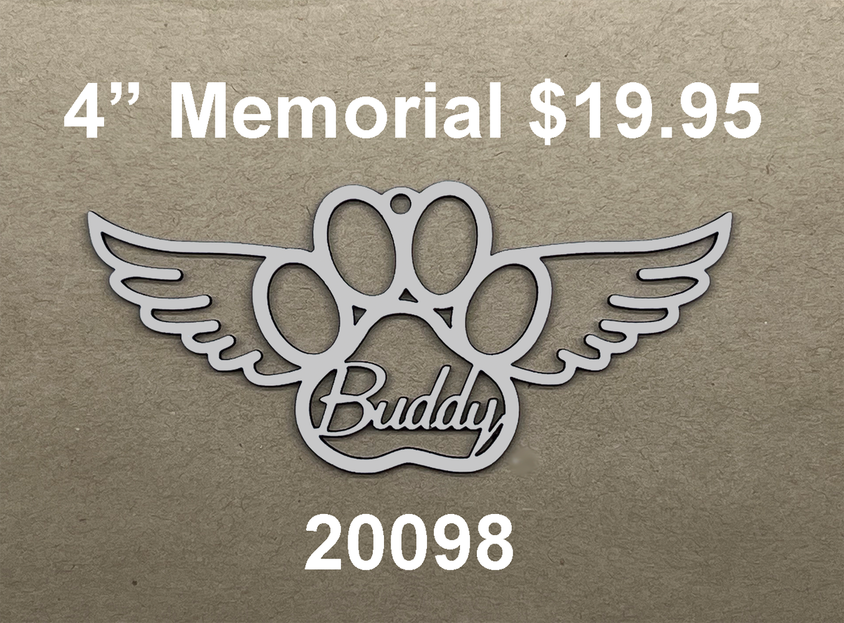 20098 Memorial Paw with Wings Xmas ORNAMENT
