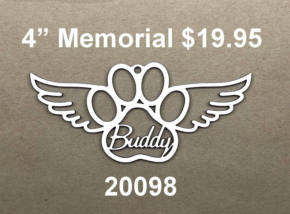 20098 Memorial Paw with Wings Xmas ORNAMENT