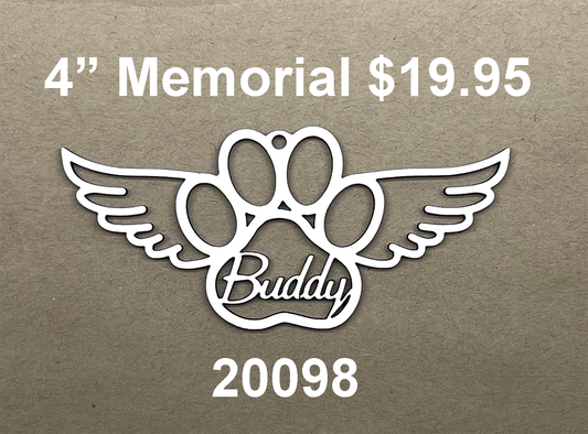20098 Memorial Paw with Wings Xmas ORNAMENT