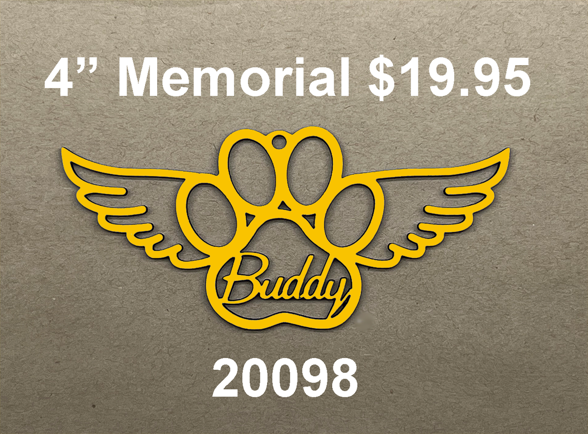 20098 Memorial Paw with Wings Xmas ORNAMENT